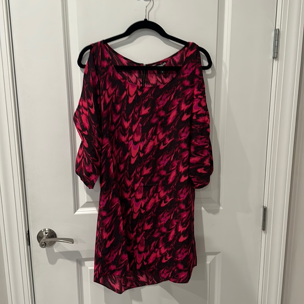Express size XS Dress- pink, black and red